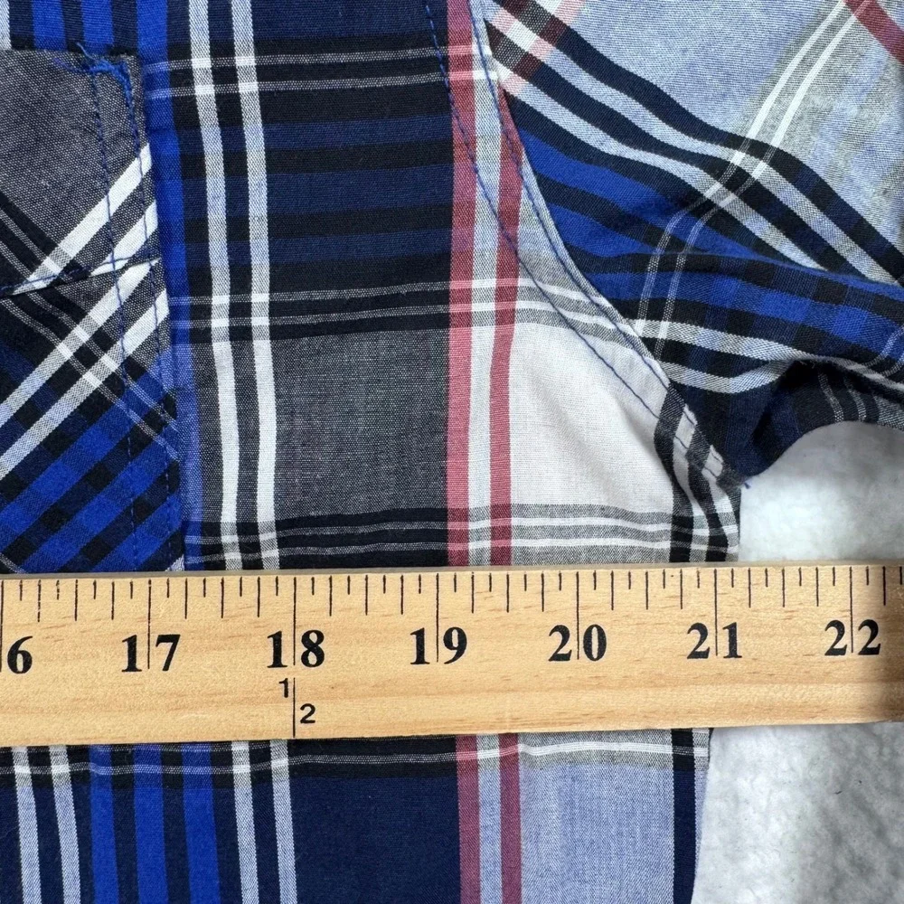 Levi's Shirt Mens M Blue‎ Plaid Long Sleeve Button Down